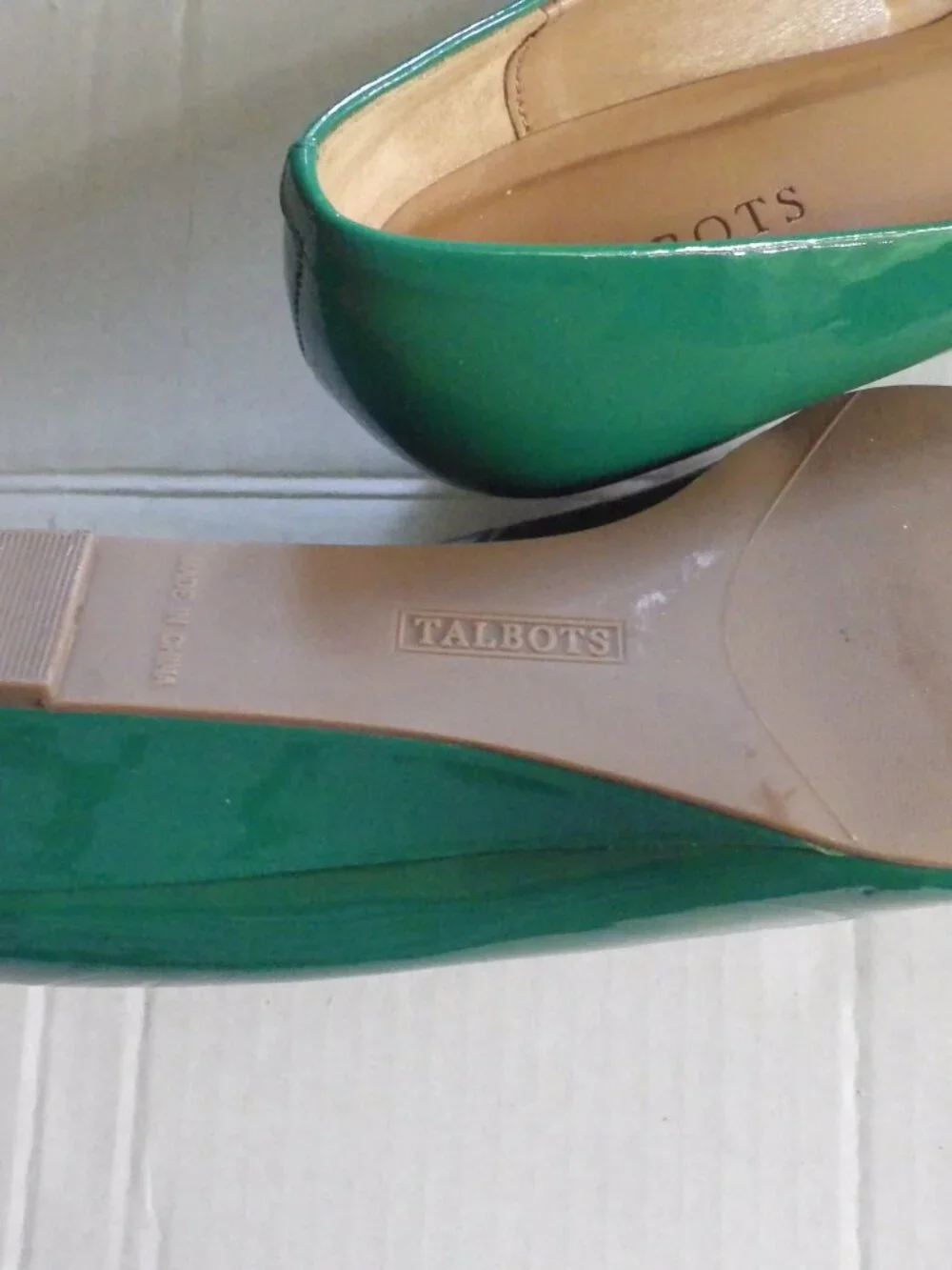 Talbots Tiffy48 Cucumber (Green) Patent Wedge/ Open Toe/ 1.5